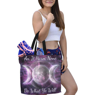 Harm none Wicca Tote Bag All Over Print Canvas Tote Bag/Large (1699) e-joyer