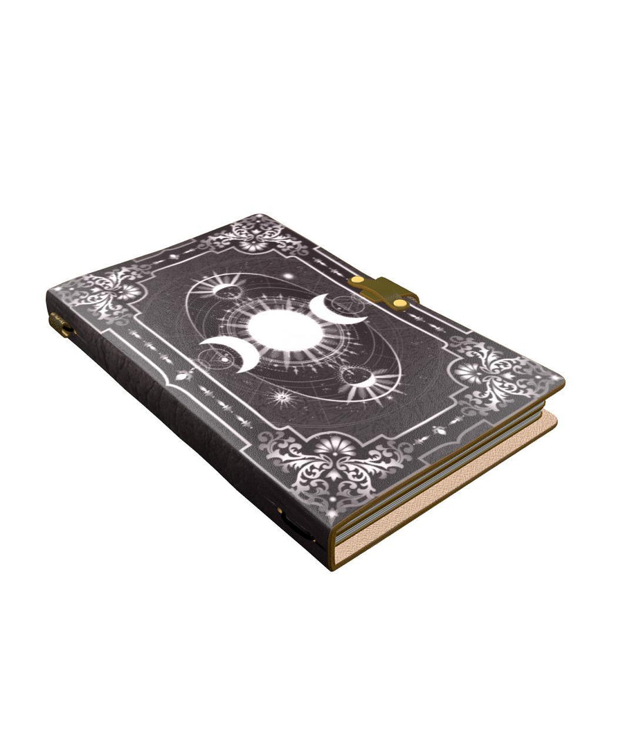 Wicca triple moon leather notebook