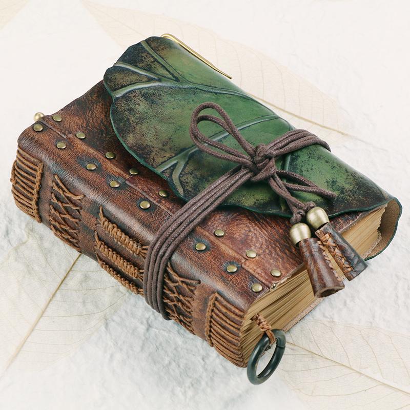 Wicca 100% Genuine Leather Handmade Journal Notebook Notebook MoonChildWorld 