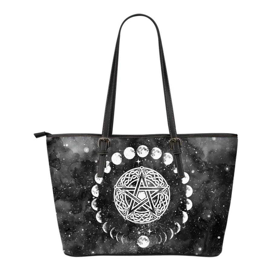 Wicca Leather Tote Handbag MoonChildWorld 1 