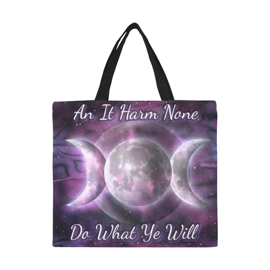 Harm none Wicca Tote Bag All Over Print Canvas Tote Bag/Large (1699) e-joyer 