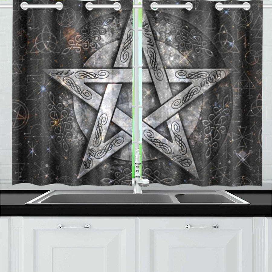 Pentagram wicca Window Curtain Kitchen Curtain 26" X 39" e-joyer 