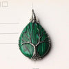 Natural Crystal Quartz Tree of Life Necklace Necklace MoonChildWorld Malachite
