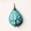 Natural Crystal Quartz Tree of Life Necklace Necklace MoonChildWorld Turquoise