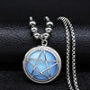 Wicca pentagram opal necklace Necklace MoonChildWorld 
