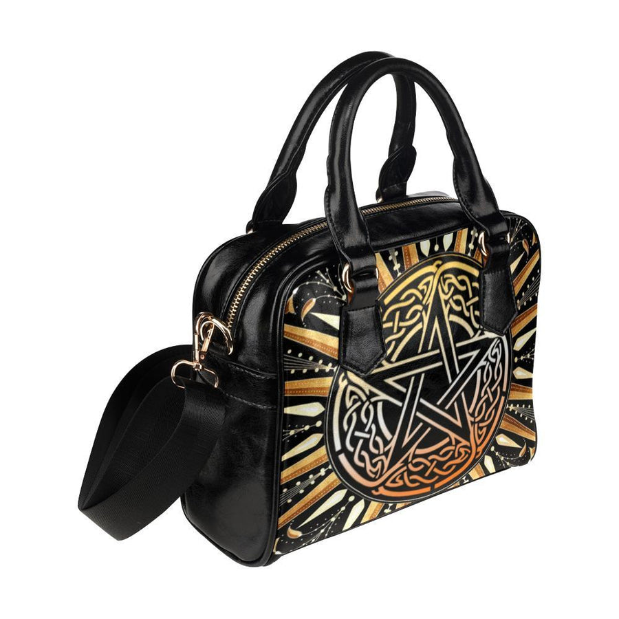 Wicca celtic pentacle Shoulder Handbag