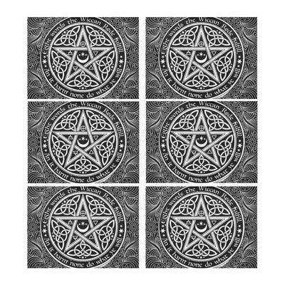 Pentacle wicca Placemat (6 Pieces) Placemat 14’’ x 19’’ (Six Pieces) e-joyer