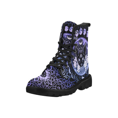 Moon phases occult cat wicca Martin Boots Martin Boots for Women (Black) (1203H) e-joyer