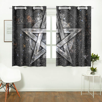 Pentagram wicca Window Curtain Kitchen Curtain 26" X 39" e-joyer