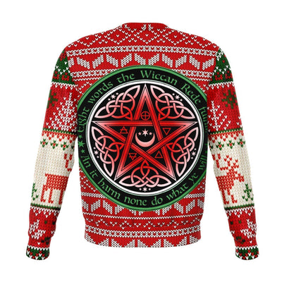 Pentacle wicca christmas sweater Athletic Sweatshirt - AOP Subliminator