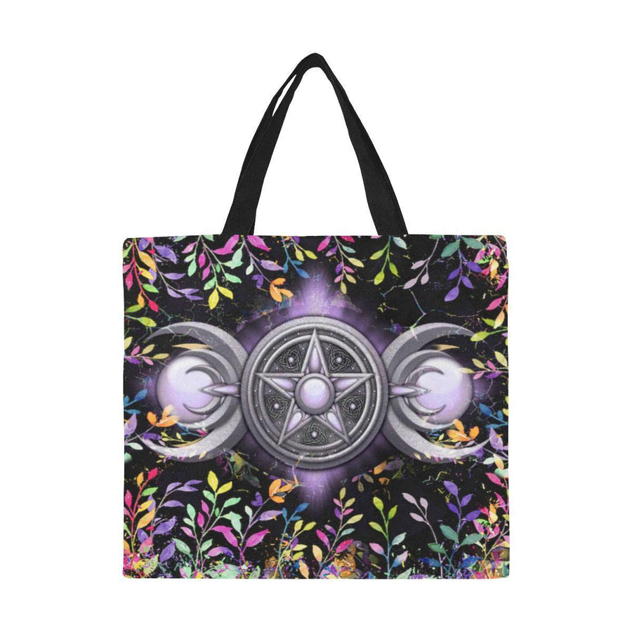 Wicca Triple moon Tote Bag All Over Print Canvas Tote Bag/Large (1699) e-joyer 