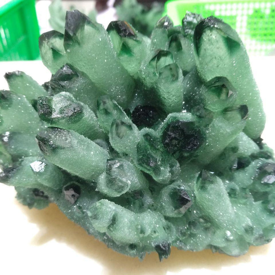 Green Ghost Phantom Quartz Crystal Natural Stones MoonChildWorld 