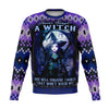 NEVER TEMPT A WITCH CHRISTMAS SWEATER Athletic Sweatshirt - AOP Subliminator XS 