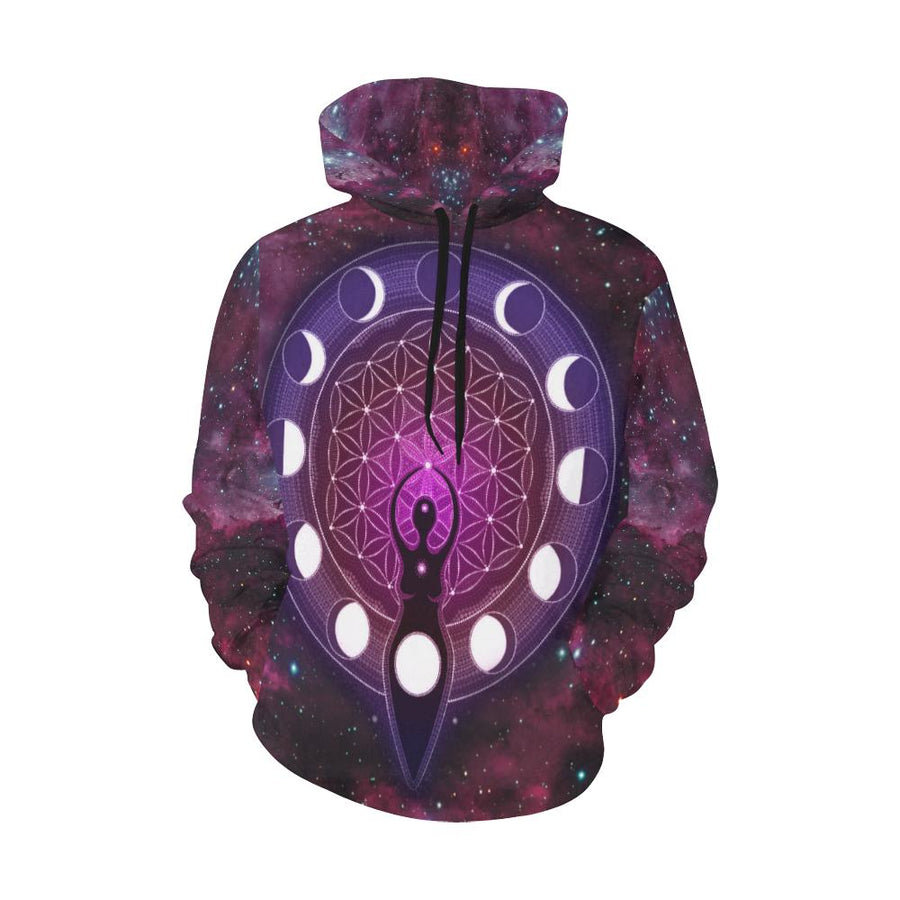 Goddess moon Wicca Hoodie All Over Print Hoodie for Women (H13) e-joyer 