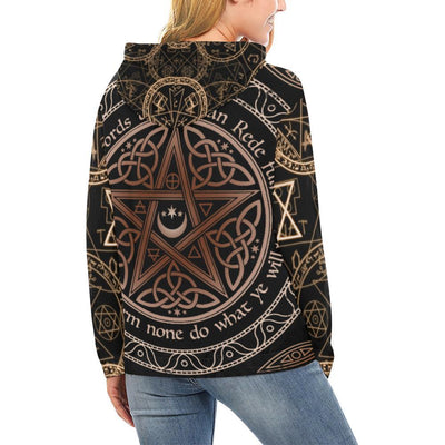 Triple moon phases wicca All Over Print Hoodie All Over Print Hoodie for Women (H13) e-joyer
