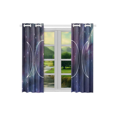 Triple moon wicca Window Curtain Kitchen Curtain 26" X 39" e-joyer