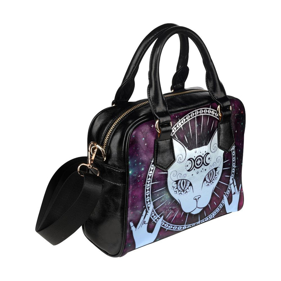 Occult cat wicca Shoulder Handbag