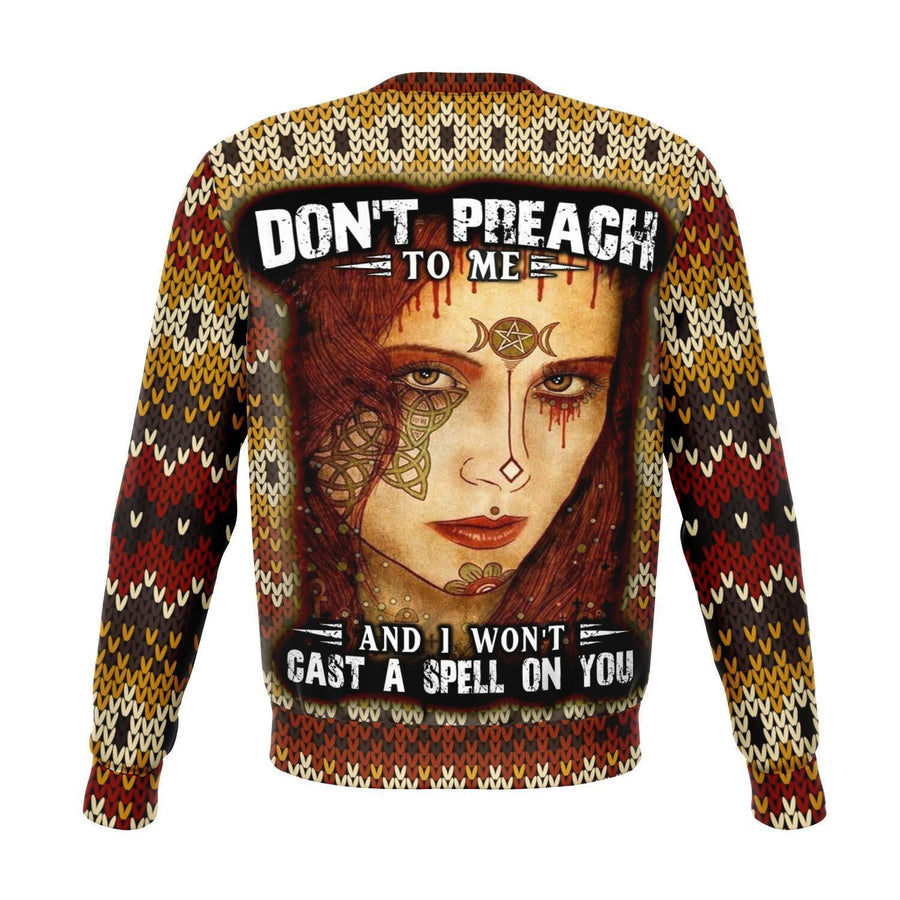 Wicca cast spell Christmas Sweater Athletic Sweatshirt - AOP Subliminator XS 