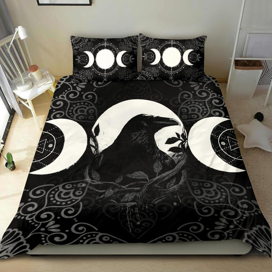 Gothic raven moon wicca Bedding Set Bedding Set MoonChildWorld 