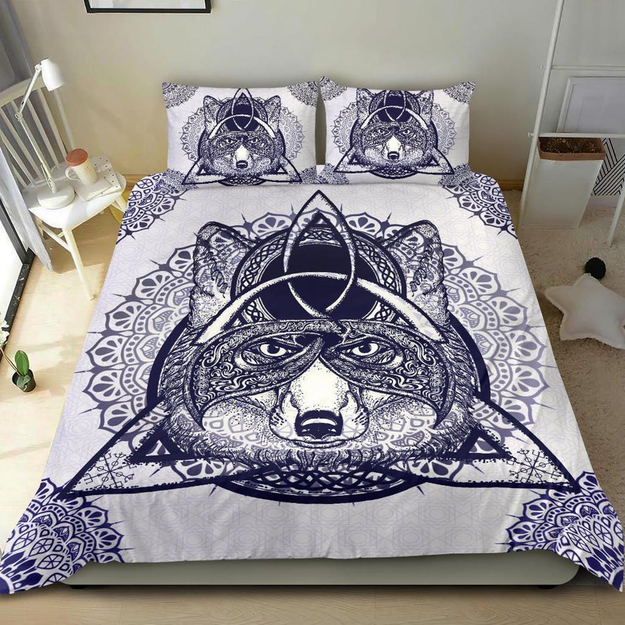 Pagan celtic wolf wicca bedding set