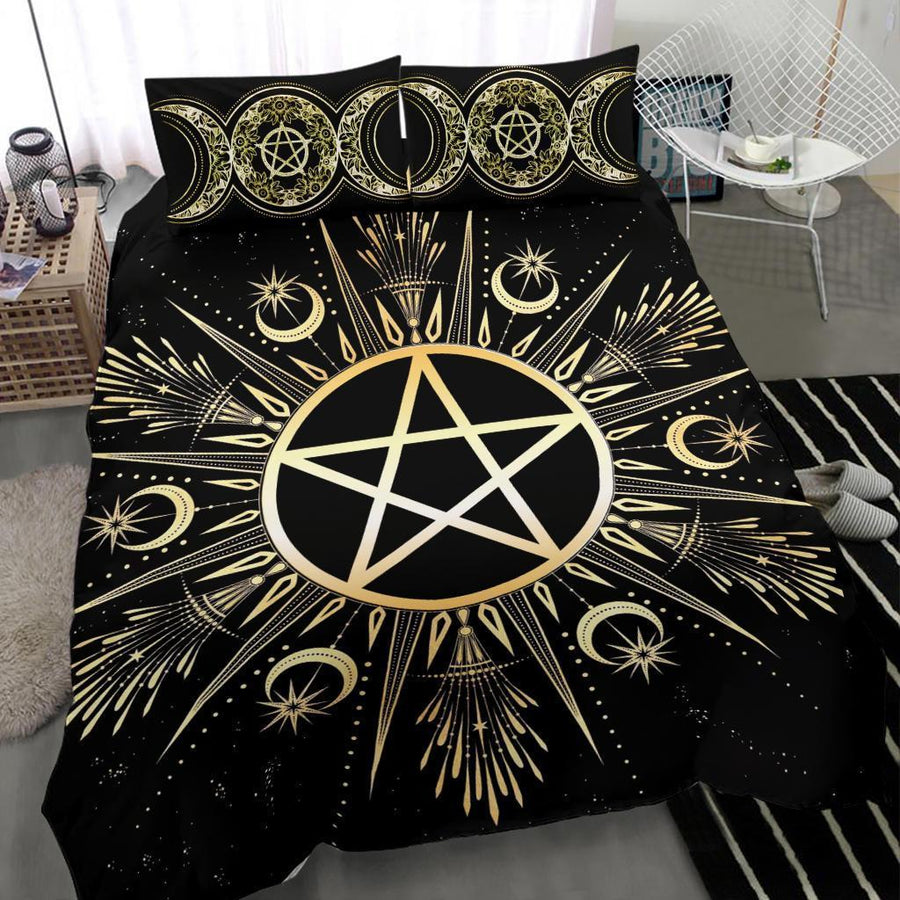 Pentacle moon wicca Bedding Set Bedding Set MoonChildWorld 