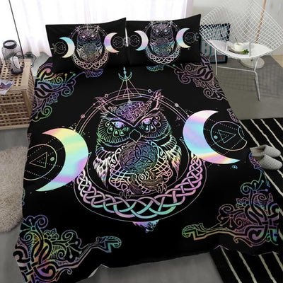Celtic owl moon wicca bedding set Bedding Set MoonChildWorld