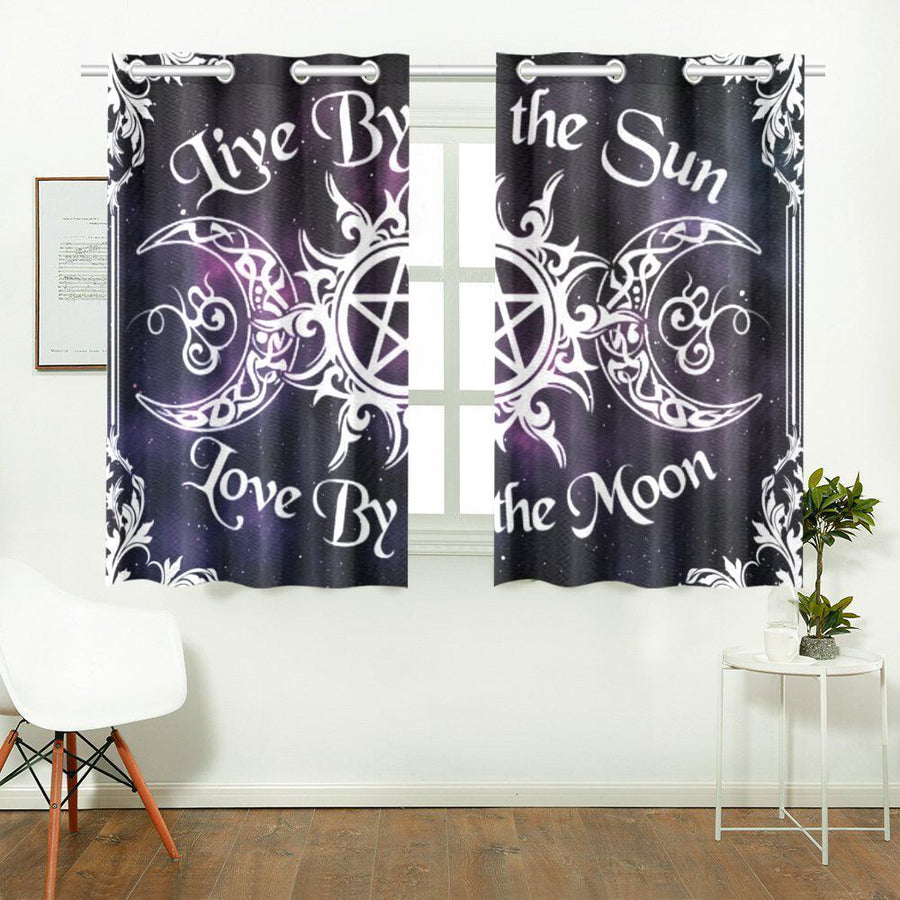 Sun Moon Window Curtain Kitchen Curtain 26" X 39" e-joyer 