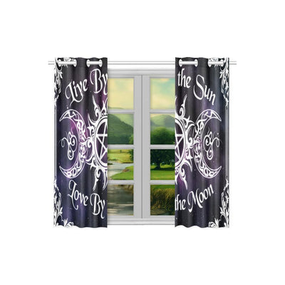Sun Moon Window Curtain Kitchen Curtain 26" X 39" e-joyer