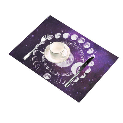 Moon phases wicca Placemat (6 Pieces) Placemat 14’’ x 19’’ (Six Pieces) e-joyer