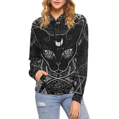 Witchy cat occult wicca Hoodie All Over Print Hoodie for Women (H13) e-joyer