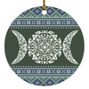Triple moon celtic wicca Circle Ornament Housewares CustomCat White One Size