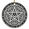 Celtic Knot Pentacle Wicca Pagan Circle Ornament Housewares CustomCat White One Size