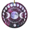 Moon Phases Triple Moon Circle Ornament Housewares CustomCat