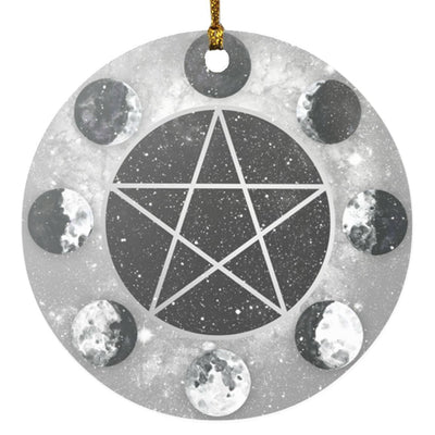 Pentacle moon phase wicca Circle Ornament Housewares CustomCat