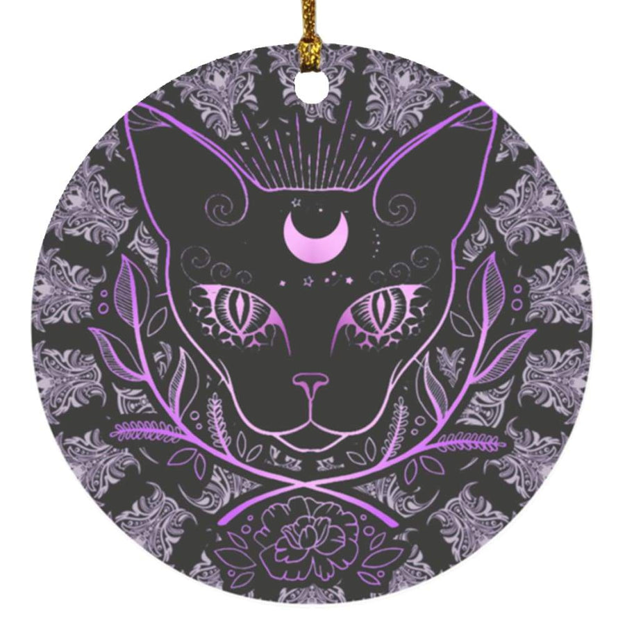 Occult cat witch Circle Ornament Housewares CustomCat 
