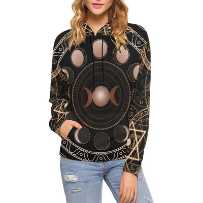 Triple moon phases wicca All Over Print Hoodie All Over Print Hoodie for Women (H13) e-joyer