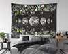 Moon phases Floral Tapestry Tapestry MoonChildWorld