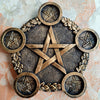 Astrology Pentagram Resin Candlestick Table Altar Plate Plate MoonChildWorld Brass 