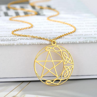 Celtic pentagram witch wicca necklace Necklace MoonChildWorld