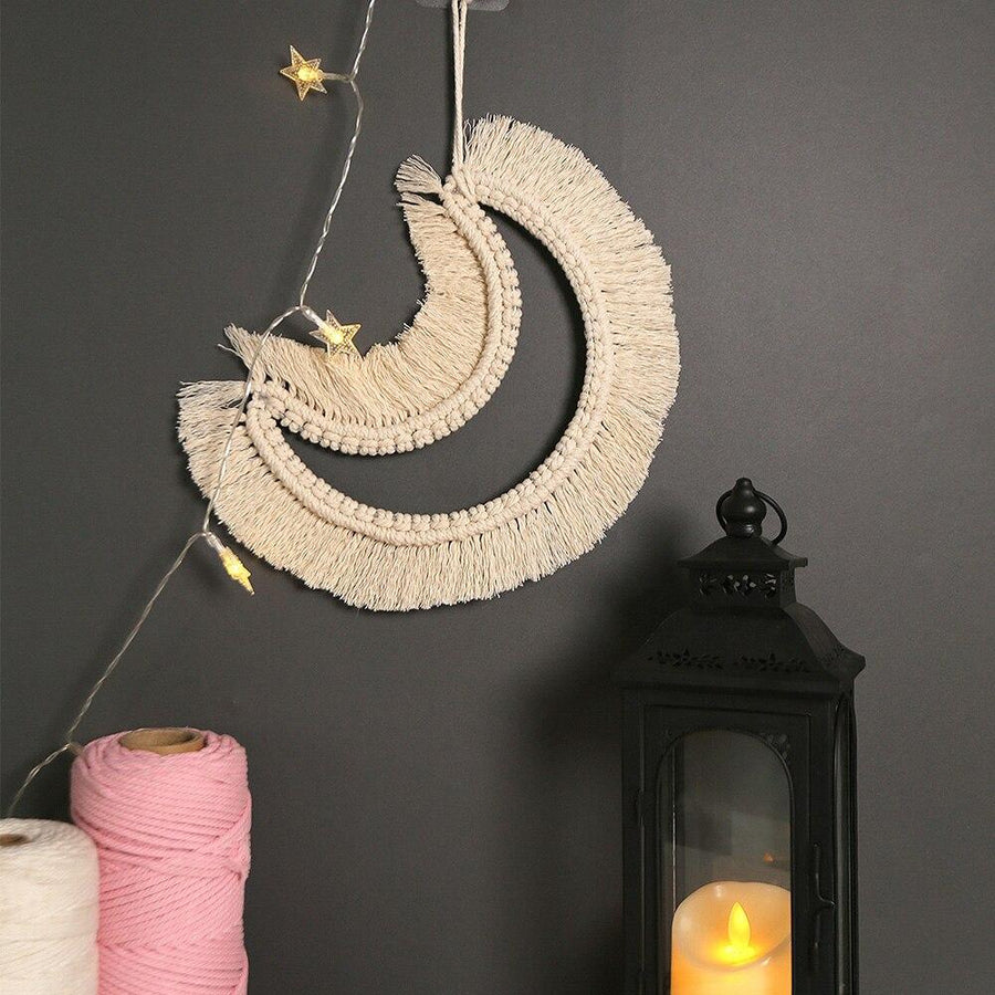 Moon Star Macrame Woven Wall Hanging Tapestry