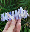Moon crystal quartz natural stone crown Crown MoonChildWorld Purple