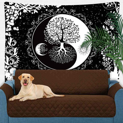 Wicca Sun Moon Tree Of Life Tapestry Tapestry MoonChildWorld