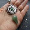 Witch Pentagram Quartz Stone Necklace Necklace MoonChildWorld Green