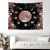Moon Phases Flowers Starry Night Tapestry Tapestry MoonChildWorld