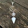 Moon Pentagram Crystal Quartz Wicca Necklace Necklace MoonChildWorld