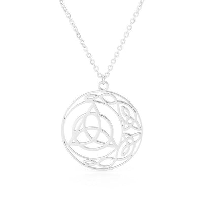 Celtic pentagram witch wicca necklace Necklace MoonChildWorld Triquetra Platinum China