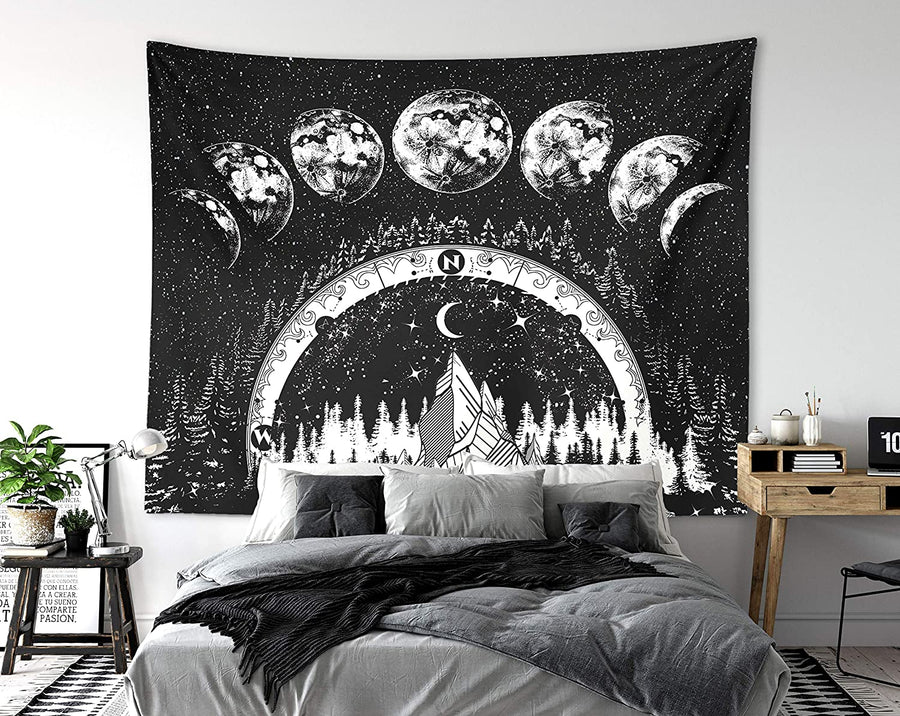 Starry Night Moon Phases Tapestry Tapestry MoonChildWorld 