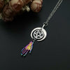 Witch hand pentagram wicca gothic necklace Necklace MoonChildWorld Rainbow
