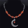 Crescent Moon Natural Stone Necklace Necklace MoonChildWorld 