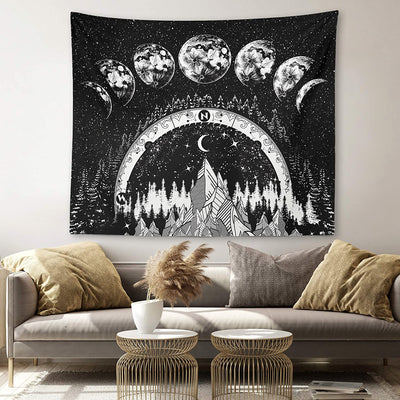 Starry Night Moon Phases Tapestry Tapestry MoonChildWorld